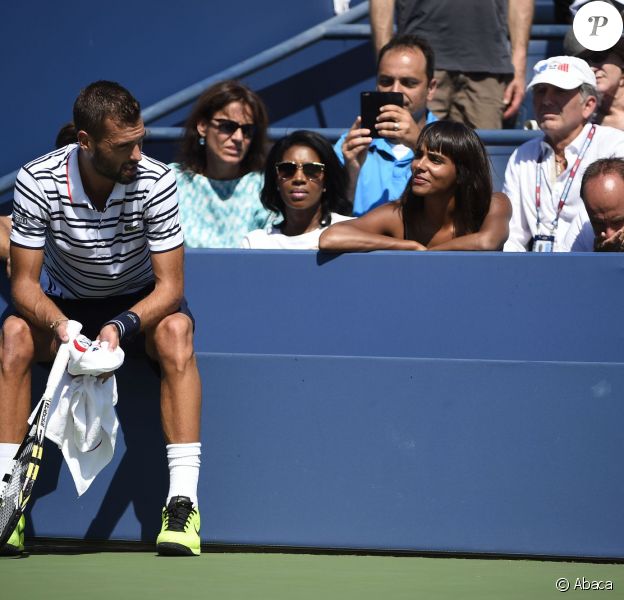 Shy'm sous le charme de Benoît Paire, à moins que ce ne soit l'inverse, lors du huitième de finale du Français à l'US Open à l'USTA Billie Jean King National Tennis Center de Flushing dans le Queens à New York le 6 septembre 2015