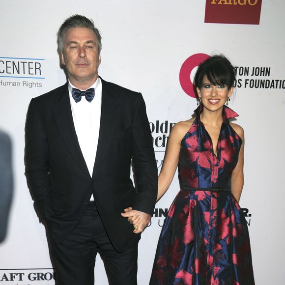 Alec Baldwin et sa femme Hilaria Baldwin - Soirée Elton John AIDS Foundation à New York le 28 octobre 2014