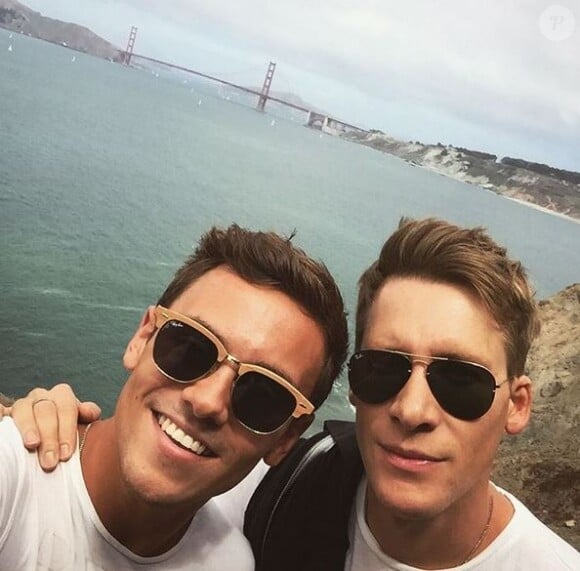 Tom Daley et son fiancé Dustin Lance Black à San Francisco, août 2015