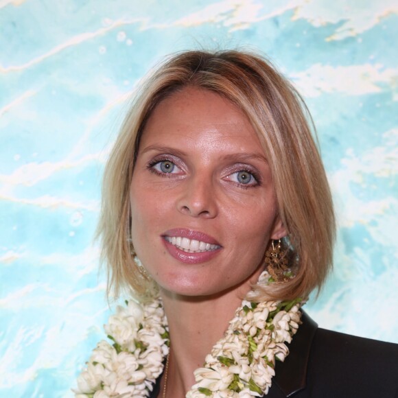 Sylvie Tellier sur le stand Tahiti du salon Top Resa au Parc des expositions à Paris le 29 Septembre 2015