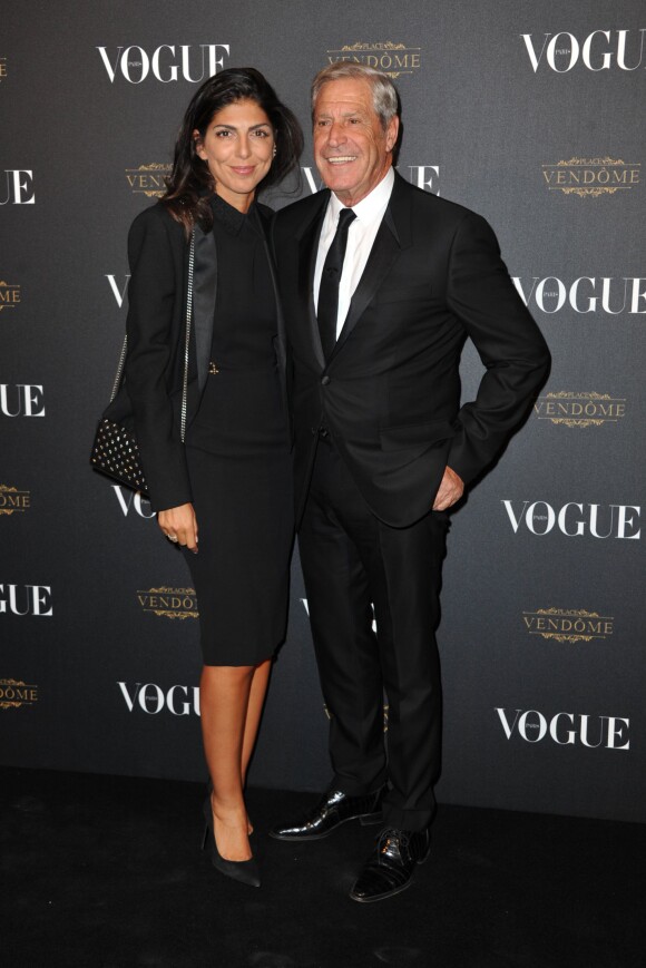 Hoda Roche et Jean-Claude Darmon assistent à la soirée des 95 ans du magazine Vogue Paris, avenue d'Iéna. Paris, le 3 octobre 2015.