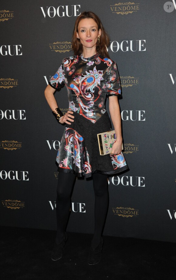Audrey Marnay assiste à la soirée des 95 ans du magazine Vogue Paris, avenue d'Iéna. Paris, le 3 octobre 2015.