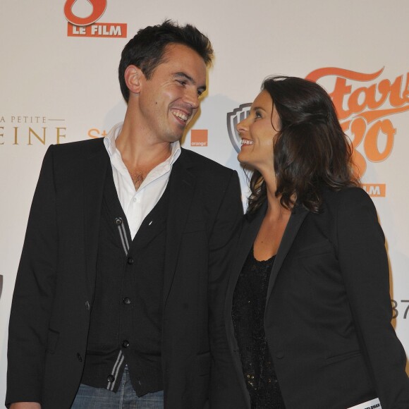 Faustine Bollaert et l'écrivain Maxime Chattam au Grand Rex le 19 octobre 2012 pour l'avant-première de Stars 80.