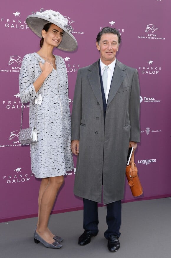 Edouard de Rothschild et Irène Salvador - Photocall du 94ème Qatar Prix de l'Arc de Triomphe à l'Hippodrome de Longchamp à Paris, le 4 octobre 2015.