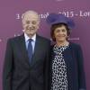Bertrand Bélinguier (président de France Galop) et sa femme Nathalie - Photocall du 94ème Qatar Prix de l'Arc de Triomphe à l'Hippodrome de Longchamp à Paris, le 4 octobre 2015.