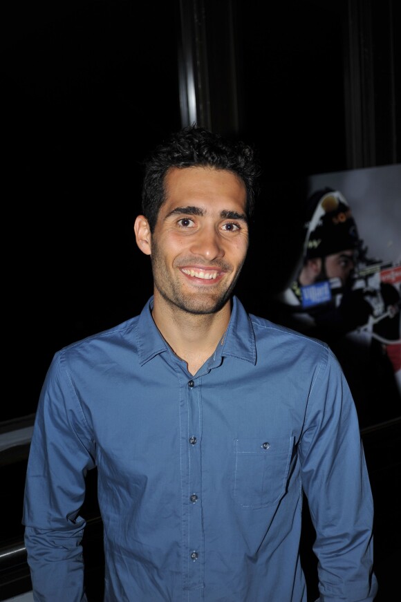 Martin Fourcade lors d'un événement Somfy à l'Espace 56 de la Tour Montparnasse à Paris, le 4 octobre 2015