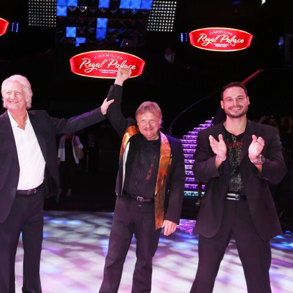 Exclusif - Cathy Meyer, Patrick Sébastien, Pierre Meyer et son fils Mathieu - Le Cabaret Alsacien "Le Royal Palace" lance son nouveau spectacle "Imagine" à l'occasion de ses 35 ans le 24 septembre 2015 à Kirrwiller.