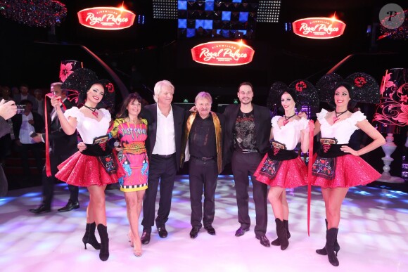 Exclusif - Cathy Meyer, Patrick Sébastien, Pierre Meyer et son fils Mathieu - Le Cabaret Alsacien "Le Royal Palace" lance son nouveau spectacle "Imagine" à l'occasion de ses 35 ans le 24 septembre 2015 à Kirrwiller.