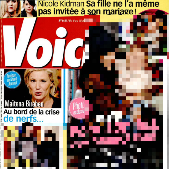 Magazine Voici en kiosques le 9 octobre 2015.