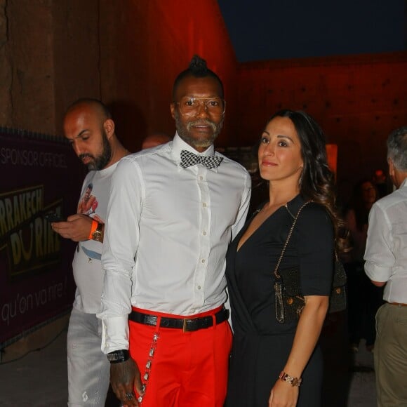 Djibril Cissé et sa compagne Marie-Cécile Lenzini lors de l'ouverture du Festival Marrakech du Rire 2015 le 13 juin 2015 à Marrakech