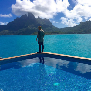 Justin Bieber en vacances à Bora Bora / photo postée sur le compte Instagram du chanteur.