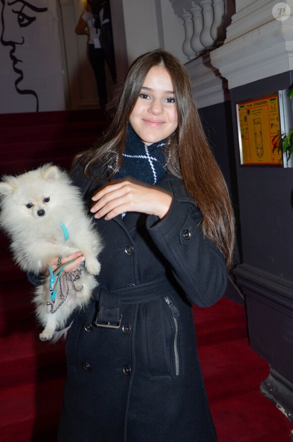Marina Kaye avec son chien - 22ème édition du gala "Faire Face" à l'Opéra du Grand Avignon à Avignon le 10 octobre 2015.