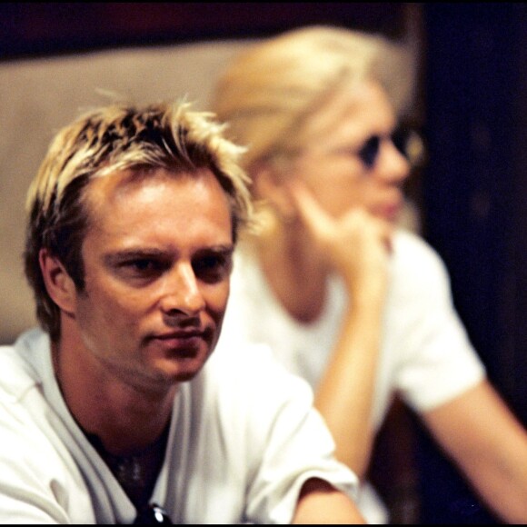 EXCLUSIF - David Hallyday et Sylvie Vartan aux répétitions de Johnny Hallyday à Los Angeles, le 16 août 1998.