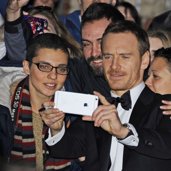 Michael Fassbender - Première du film "Steve Jobs" à Londres le 18 octobre 2015.