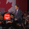 Justin Trudeau lors de son discours de remerciements après avoir été désigné premier ministre du Canada, le 19 octobre 2015 / image extraite d'une vidéo postée sur Youtube par la chaîne CBC News.