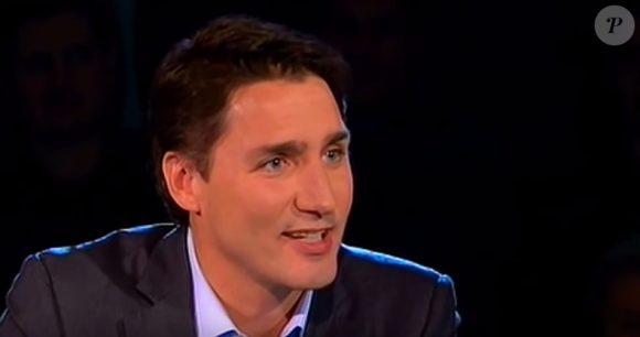 Justin Trudeau sur le plateau de l'émission Tout le monde en parle, le 11 octobre 2015 / image extraite d'une vidéo Youtube.