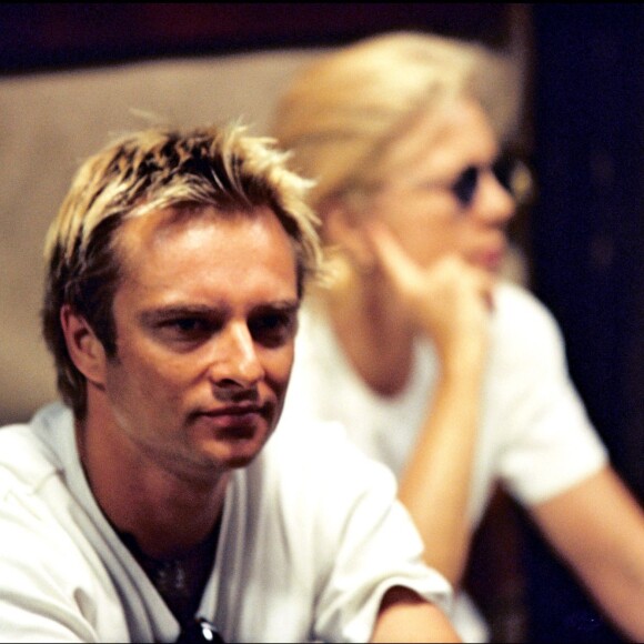 EXCLUSIF - David Hallyday et Sylvie Vartan aux répétitions de Johnny Hallyday à Los Angeles, le 16 août 1998.