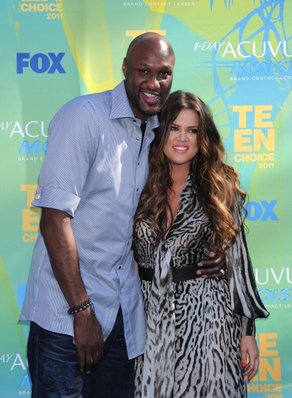 Lamar Odom and Khloe Kardashian arriving for the 2011 Teen Choice Awards held at the Gibson Amphitheatre in Los Angeles, CA, USA on August 7, 2011. Photo by Tammie Arroyo/AFF/ABACAPRESS.COM07/08/2011 - Los Angeles