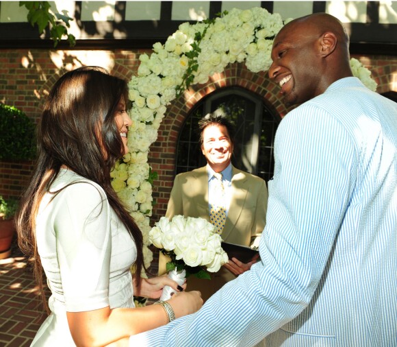 Khloe Kardashian et Lamar Odom lors de leur premier anniversaire de mariage en 2010