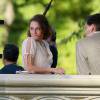 Kristen Stewart et Jesse Eisenberg sur le tournage du prochain Woody Allen à Central Park, New York City, le 21 octobre 2015.