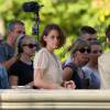 Kristen Stewart et Jesse Eisenberg sur le tournage du prochain Woody Allen à Central Park, New York City, le 21 octobre 2015.