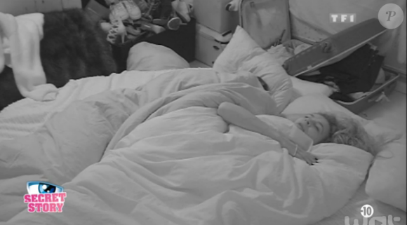 Julie et Loïc ont passé une nuit torride. Le couple est réveillé en douceur par Coralie et Eddy. Secret Story 9, le 23 octobre 2015.