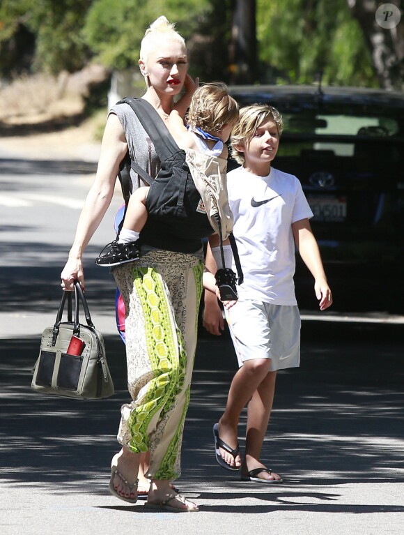 Exclusif - Gwen Stefani avec ses enfants à une fête d'anniversaire à Los Angeles le 30 Août 2015