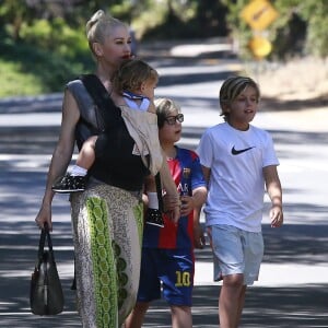 Exclusif - Gwen Stefani avec ses enfants à une fête d'anniversaire à Los Angeles le 30 Août 2015