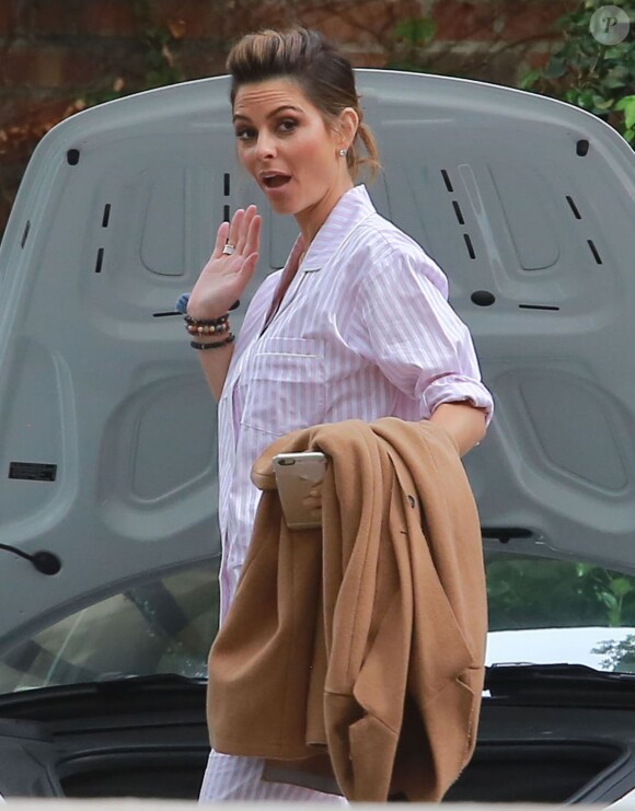Maria Menounos arrive à la maison du couple Azoff pour assister à la baby-shower de Kim Kardashian. Beverly Hills, le 25 octobre 2015.