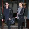 Robin Thicke et sa compagne April Love Geary arrive à l'hôtel The Greenwich à New York, le 19 octobre 2015 Couple Robin Thicke and April Love Geary are seen leaving The Greenwich Hotel in New York City, New York on October 19, 2015.19/10/2015 - New York