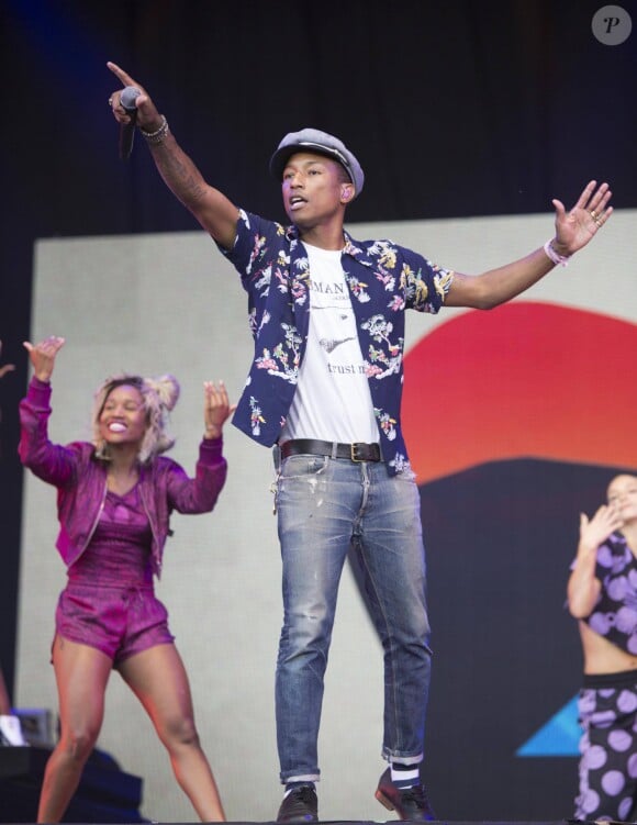 Pharrell Williams - Festival Glastonbury 2015, le 28 juin 2015.