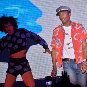 Pharrell Williams en concert sur la scène du Sporting Monte-Carlo à Monaco, le 22 juin 2015