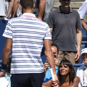 Shy'm dans le box de Benoît Paire à l'USTA Billie Jean King National Tennis Center de Flushing dans le Queens à New York le 6 septembre 2015