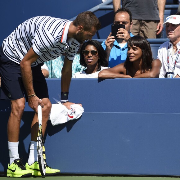 Shy'm dans le box de Benoît Paire à l'USTA Billie Jean King National Tennis Center de Flushing dans le Queens à New York le 6 septembre 2015