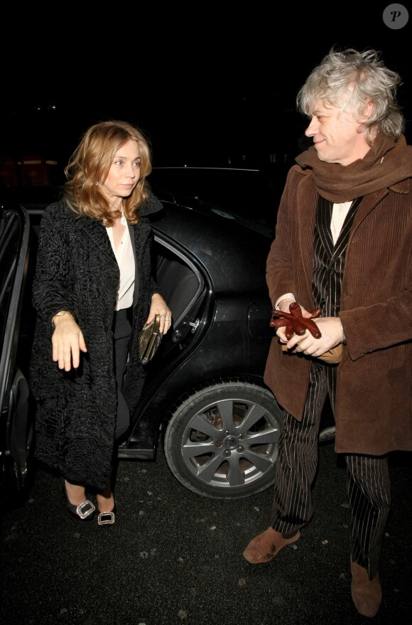 Sir Bob Geldof et jeanne Marine - Arrivees des celebrites a la soiree et diner "The Charles Finch et Chanel Pre Bafta" a Londres le 9 février 2013