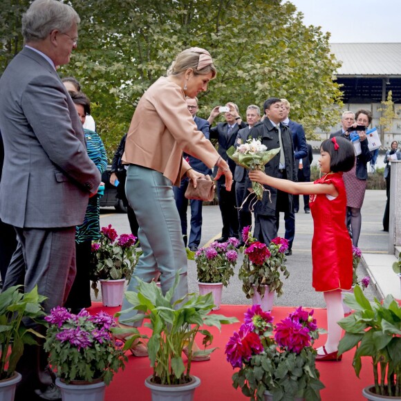 La reine Maxima des Pays-Bas lors du premier jour de sa visite officielle en Chine avec le roi Willem-Alexander, à Pekin le 25 octobre 2015. Souffrant de fièvre et de maux de dos, la reine ignorait encore qu'elle était atteinte d'une néphrite...