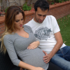 Elena Galera, enceinte et Sergio Busquets - Photo publiée le 27 octobre 2015