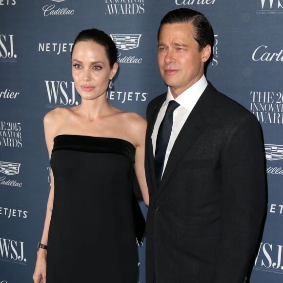 Brad Pitt et sa femme Angelina Jolie à la soirée 'WSJ. Magazine 2015 Innovator' à New York, le 4 novembre 2015