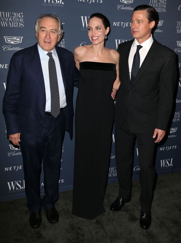 Robert De Niro, Angelina Jolie et son mari Brad Pitt à la soirée 'WSJ. Magazine 2015 Innovator' à New York, le 4 novembre 2015