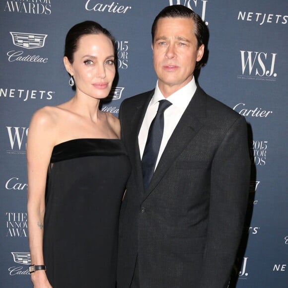 Brad Pitt et sa femme Angelina Jolie à la soirée 'WSJ. Magazine 2015 Innovator' à New York, le 4 novembre 2015