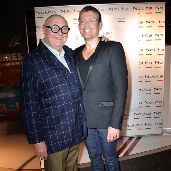 Jacques Sanchez et Jean-Pierre Coffe - Photocall pour le lancement du livre "Les bonnes chansons ne meurent jamais" de J. Sanchez au NoLita à Paris, le 4 novembre 2015. © Veeren/Bestimage
