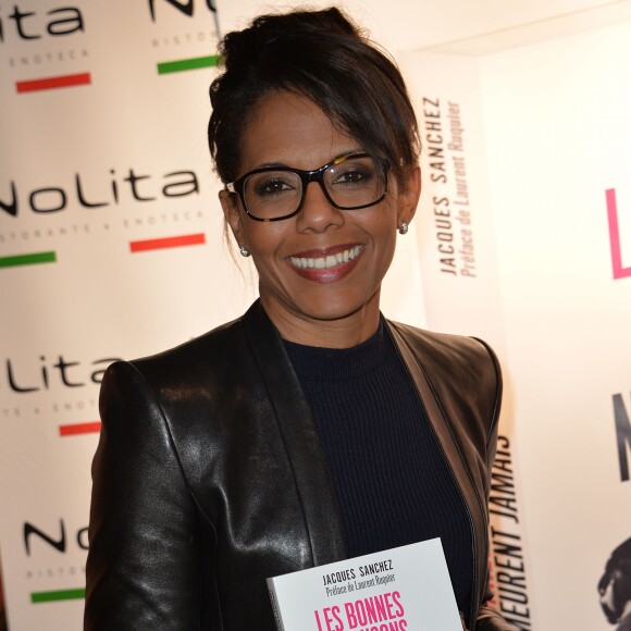 Audrey Pulvar - Photocall pour le lancement du livre "Les bonnes chansons ne meurent jamais" de J. Sanchez au NoLita à Paris, le 4 novembre 2015. © Veeren/Bestimage