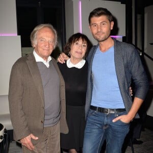 Philippe Tesson, Danièle Evenou et Christophe Beaugrand - Cocktail pour le lancement du livre "Les bonnes chansons ne meurent jamais" de J. Sanchez au NoLita à Paris, le 4 novembre 2015. © Veeren/Bestimage