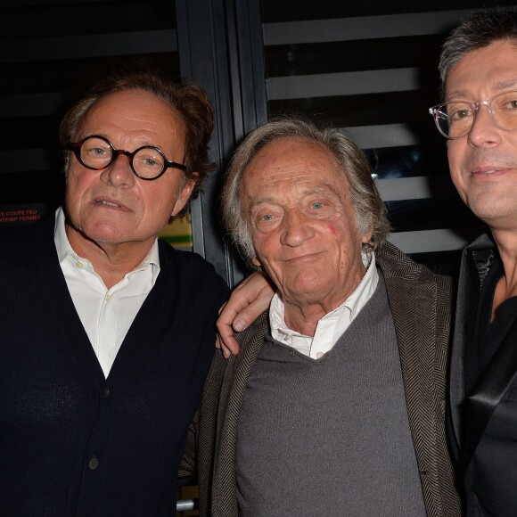 Guillaume Durand, Philippe Tesson et Jacques Sanchez - Cocktail pour le lancement du livre "Les bonnes chansons ne meurent jamais" de J. Sanchez au NoLita à Paris, le 4 novembre 2015. © Veeren/Bestimage