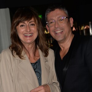 Nathalie André (productrice) et Jacques Sanchez - Cocktail pour le lancement du livre "Les bonnes chansons ne meurent jamais" de J. Sanchez au NoLita à Paris, le 4 novembre 2015. © Veeren/Bestimage