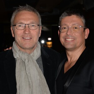 Laurent Ruquier et Jacques Sanchez - Cocktail pour le lancement du livre "Les bonnes chansons ne meurent jamais" de J. Sanchez au NoLita à Paris, le 4 novembre 2015. © Veeren/Bestimage