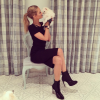 Paris Hilton et son chien Missy / photo postée sur le compte Instagram de l'héritière américaine.