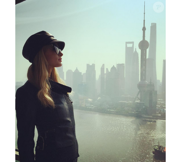 Paris Hilton à Shangai / photo postée sur le compte Instagram de l'héritière américaine.