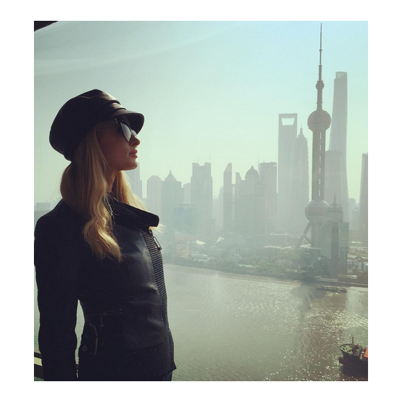 Paris Hilton à Shangai / photo postée sur le compte Instagram de l'héritière américaine.