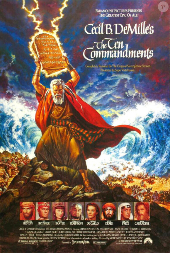 Affiche du film Les 10 Commandements avec notamment John Derek